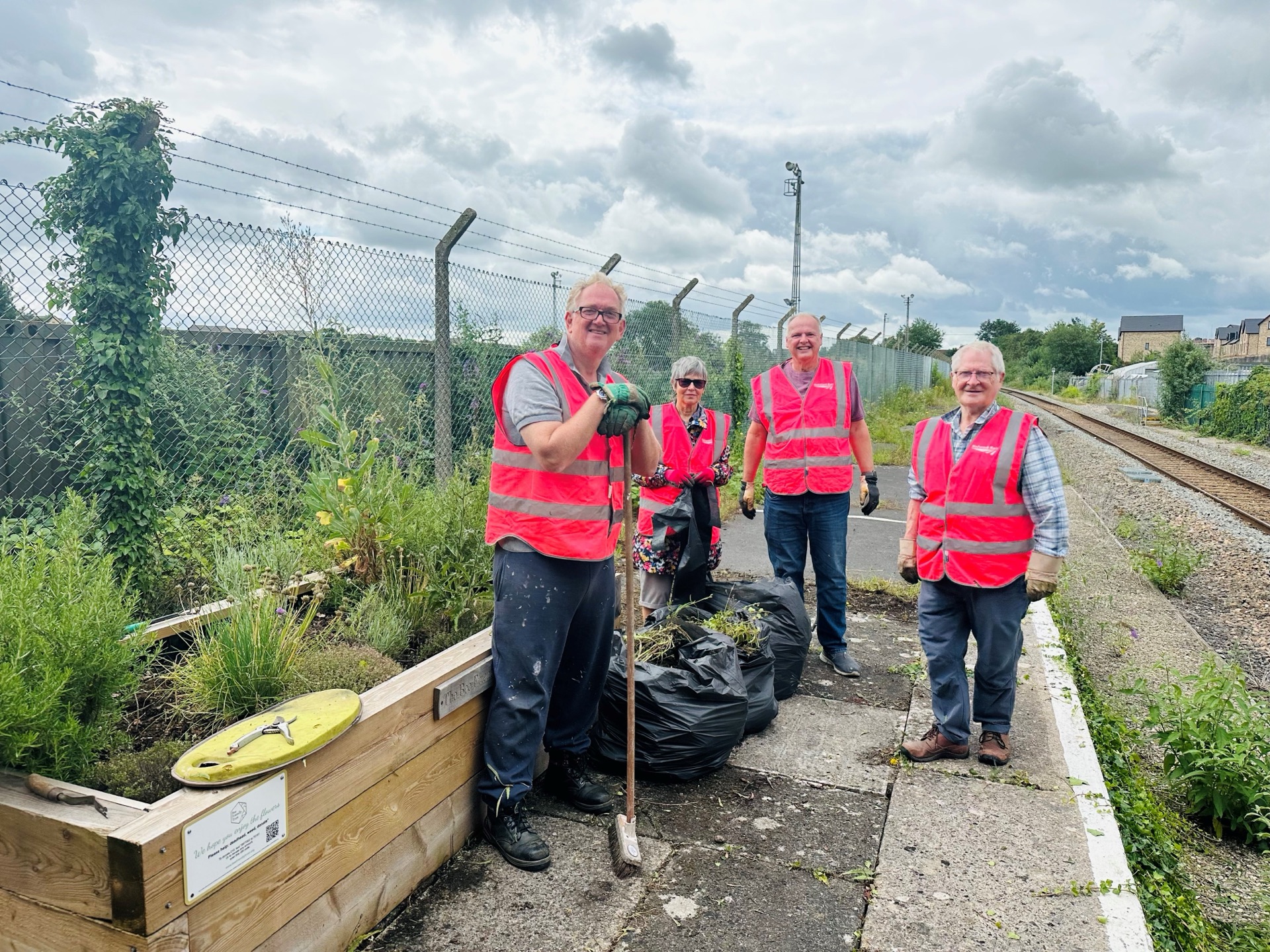 Volunteers together at Frome station